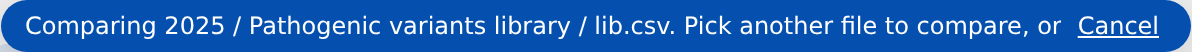 The compare selection banner shown after choosing the first output file.